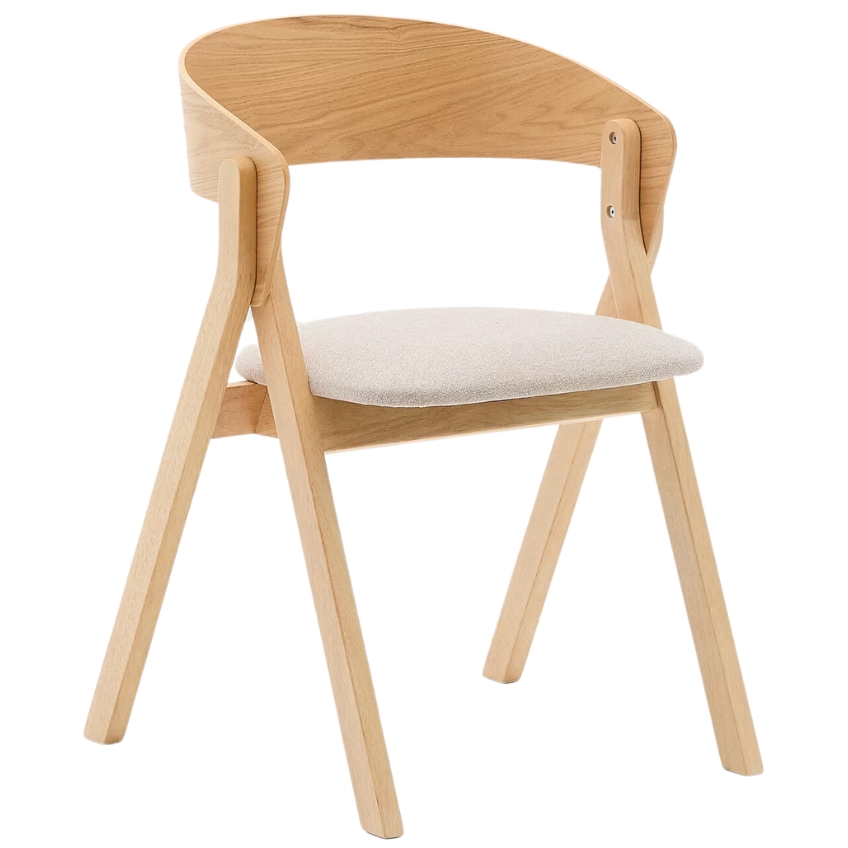 Kave Home Dřevěná jídelní židle Godia s látkovým sedákem Kave Home