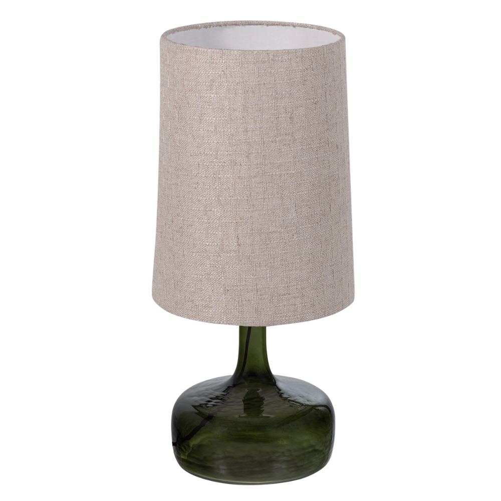 WOOOD Zelená skleněná stolní lampa Luma WOOOD