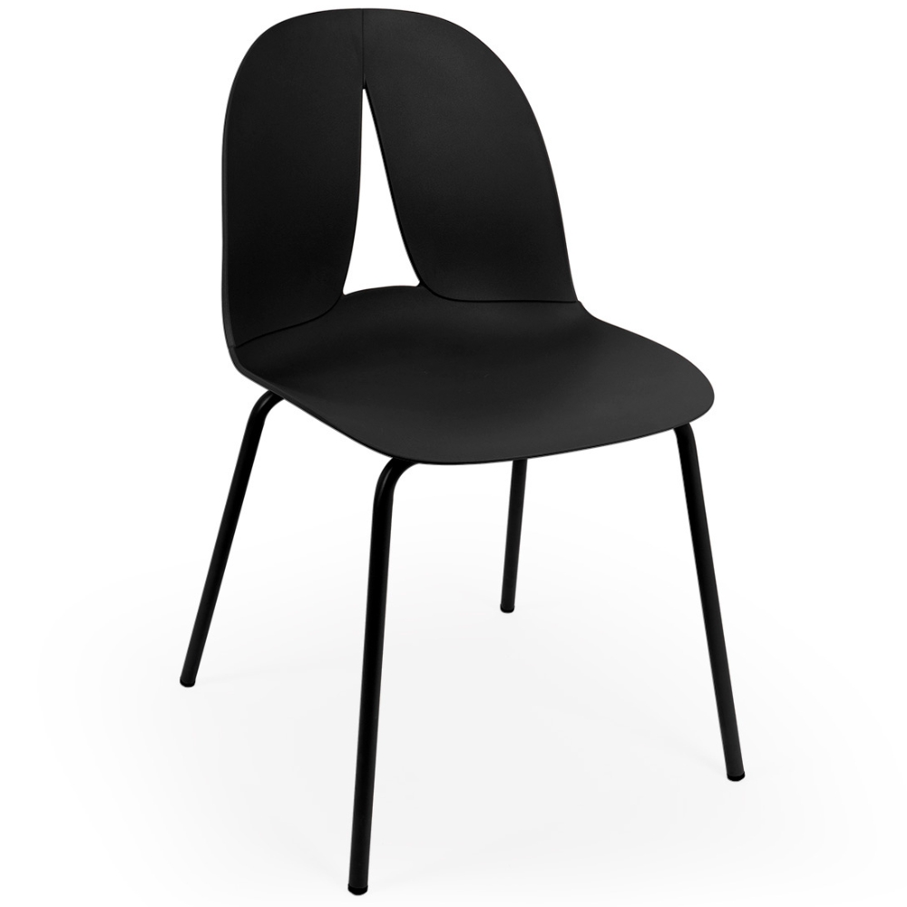 Somcasa Černá plastová jídelní židle Arwen Somcasa