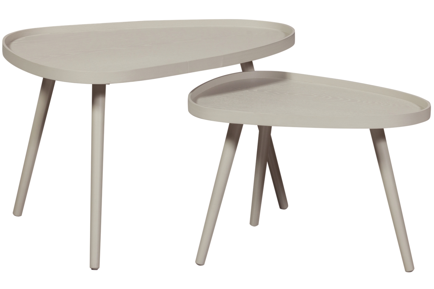 WOOOD Set dvou béžových odkládacích stolků Nissa 55 x 40/71 x 52 cm WOOOD