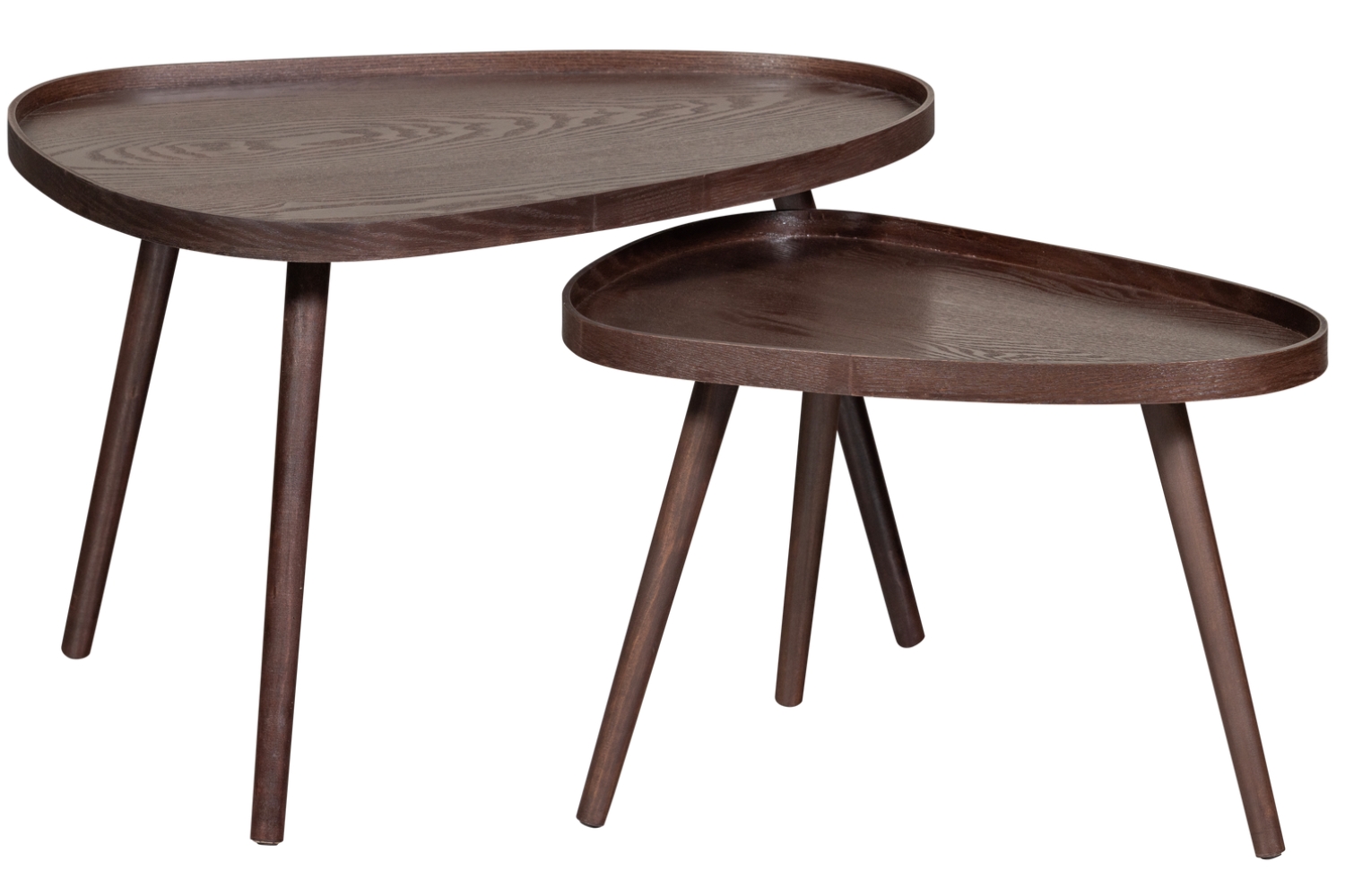 WOOOD Set dvou ořechových odkládacích stolků Nissa 55 x 40/71 x 52 cm WOOOD