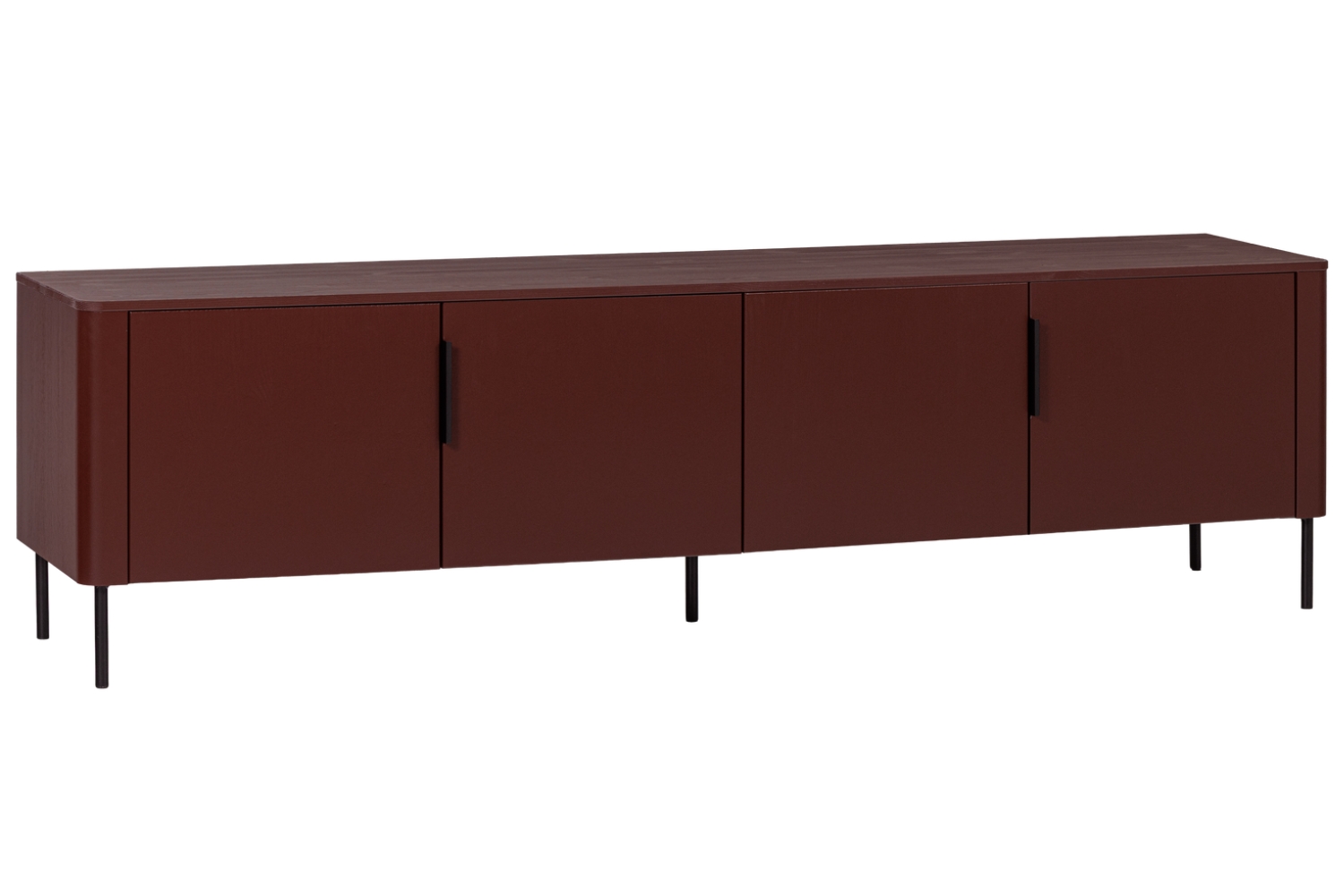 WOOOD Červený dřevěný TV stolek Gunnar 200 x 44 cm WOOOD