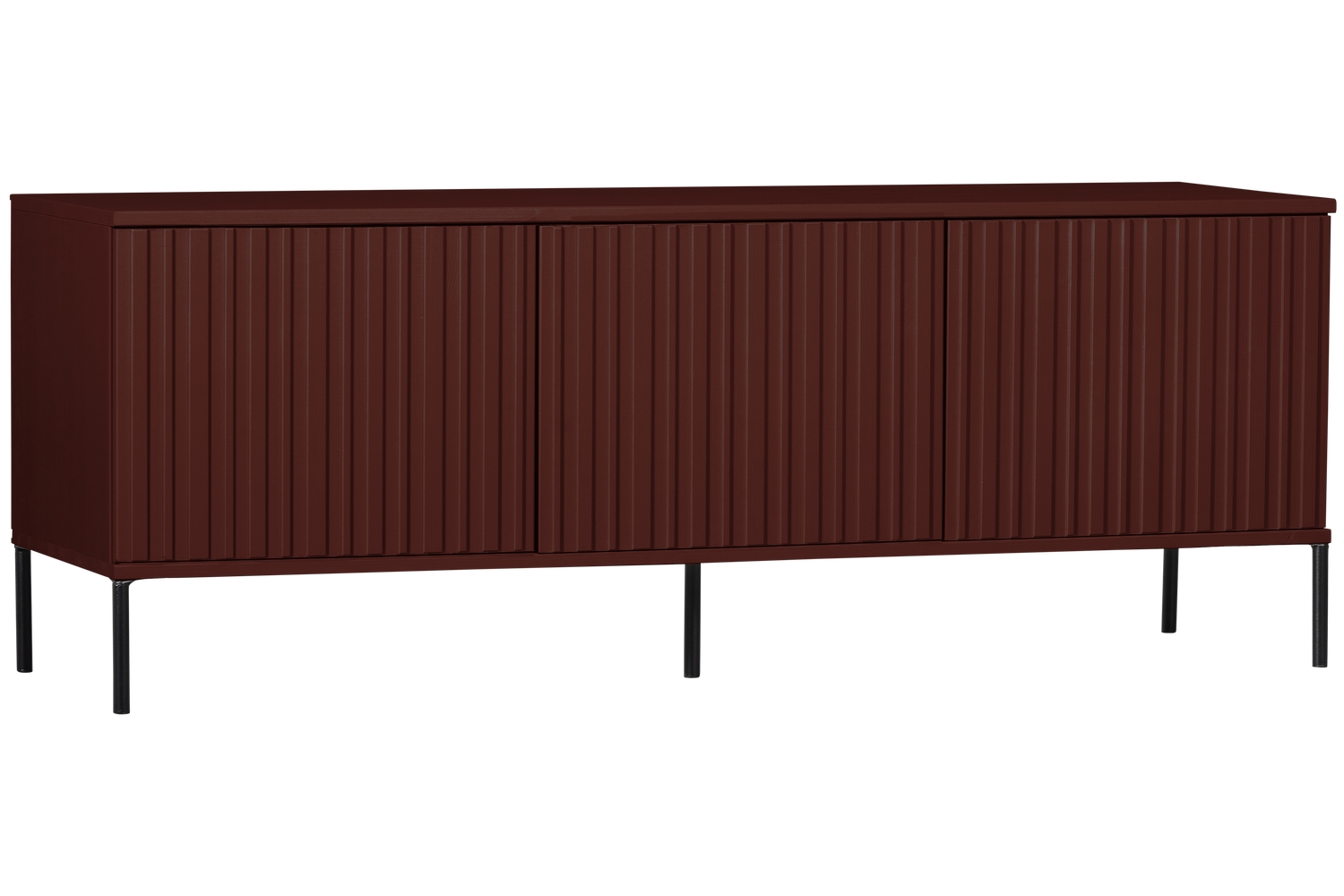 WOOOD Červený dřevěný TV stolek New Gravure 150 x 44 cm WOOOD