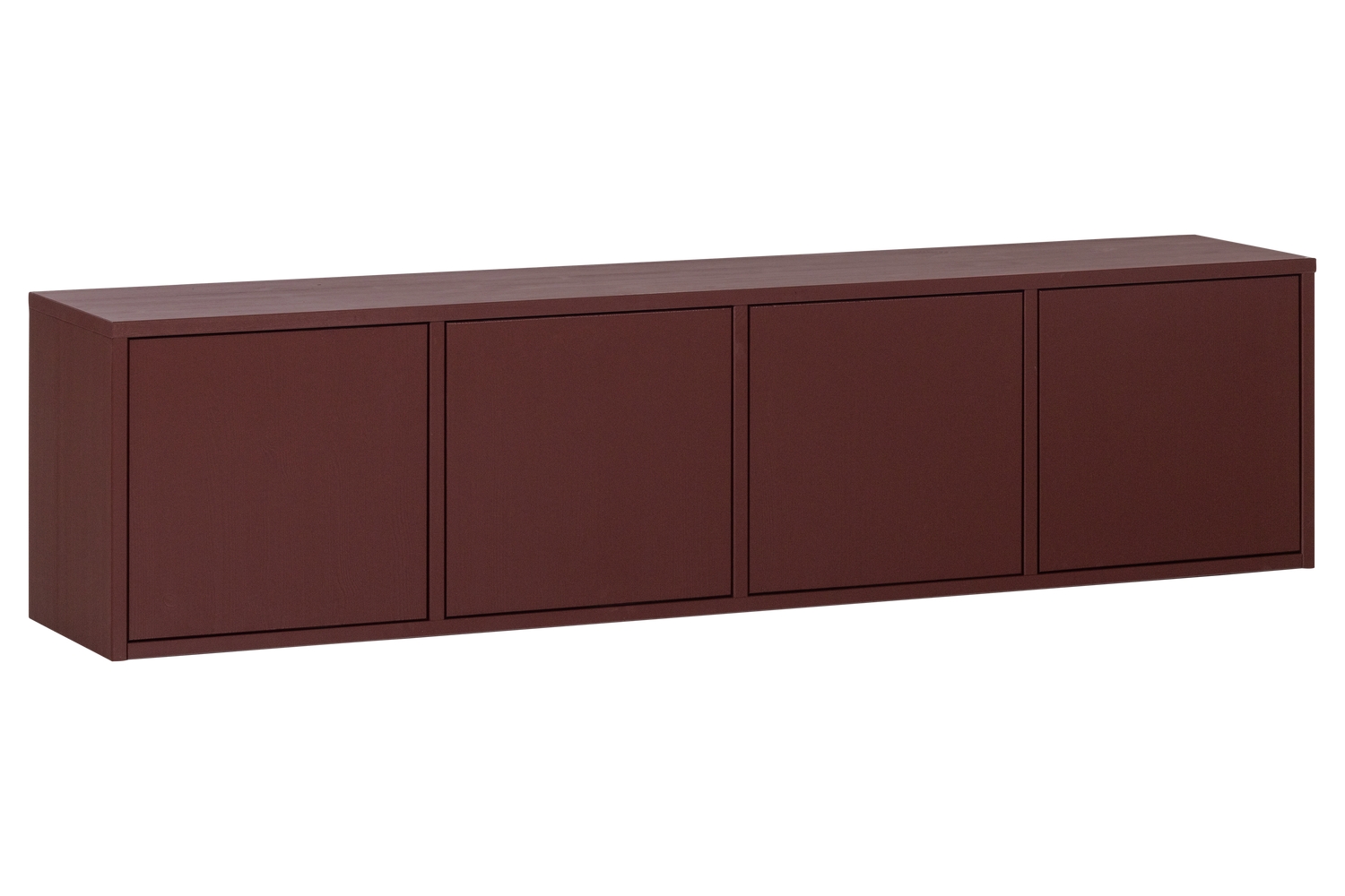WOOOD Červený dřevěný TV stolek Merel 200 x 39 cm WOOOD