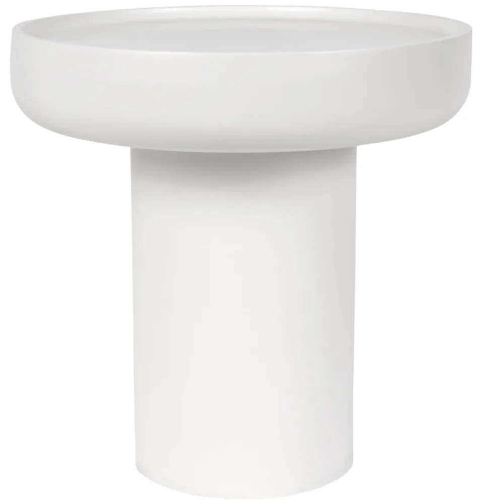 Somcasa Bílý lakovaný odkládací stolek Rodney ø50 cm