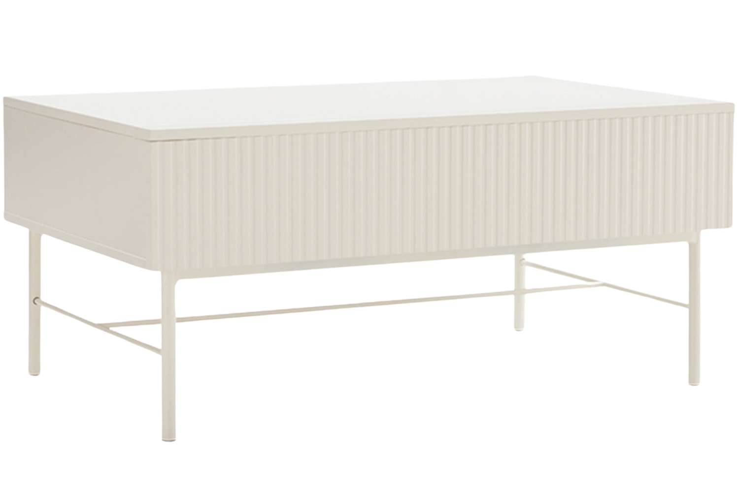 Somcasa Bílý lakovaný konferenční stolek Oslo 100 x 60 cm s úložným prostorem Somcasa