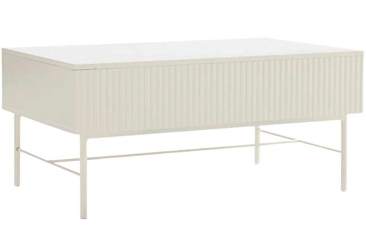Somcasa Bílý lakovaný konferenční stolek Oslo 100 x 60 cm s úložným prostorem