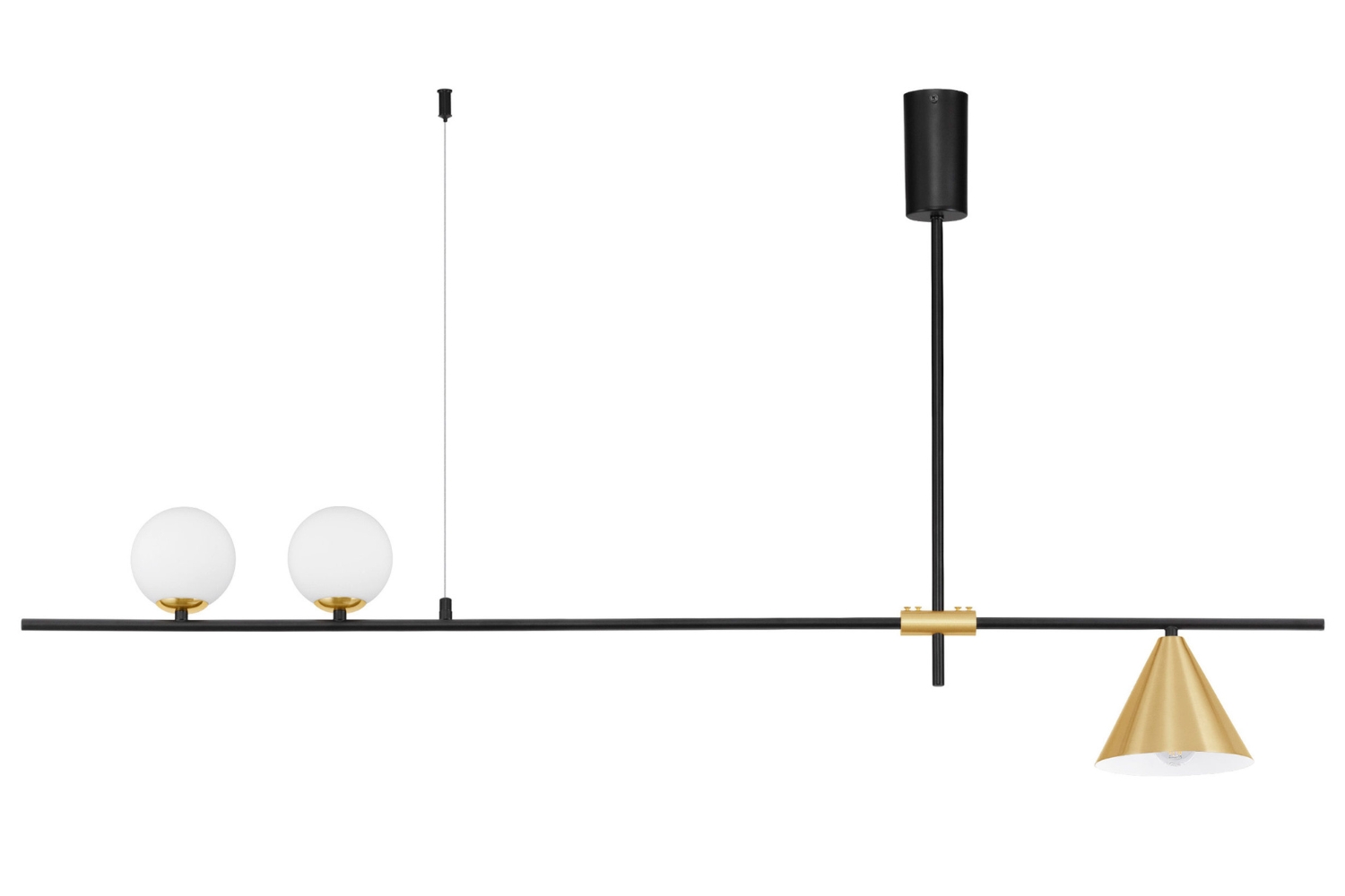 Nova Luce Černé kovové závěsné LED světlo Sway 123 cm Nova Luce