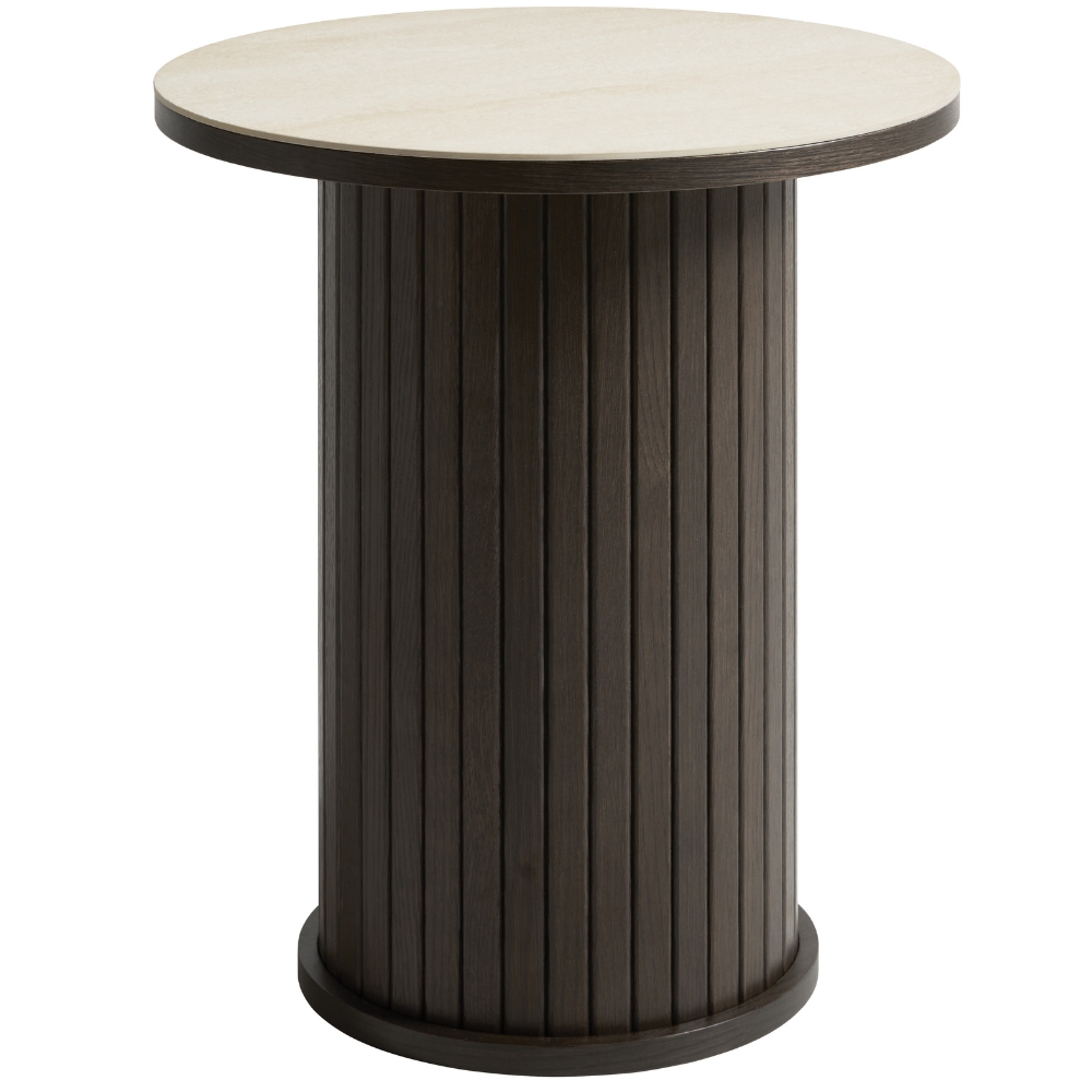 Unique Furniture Béžový keramický odkládací stolek Enna 50 cm Unique Furniture