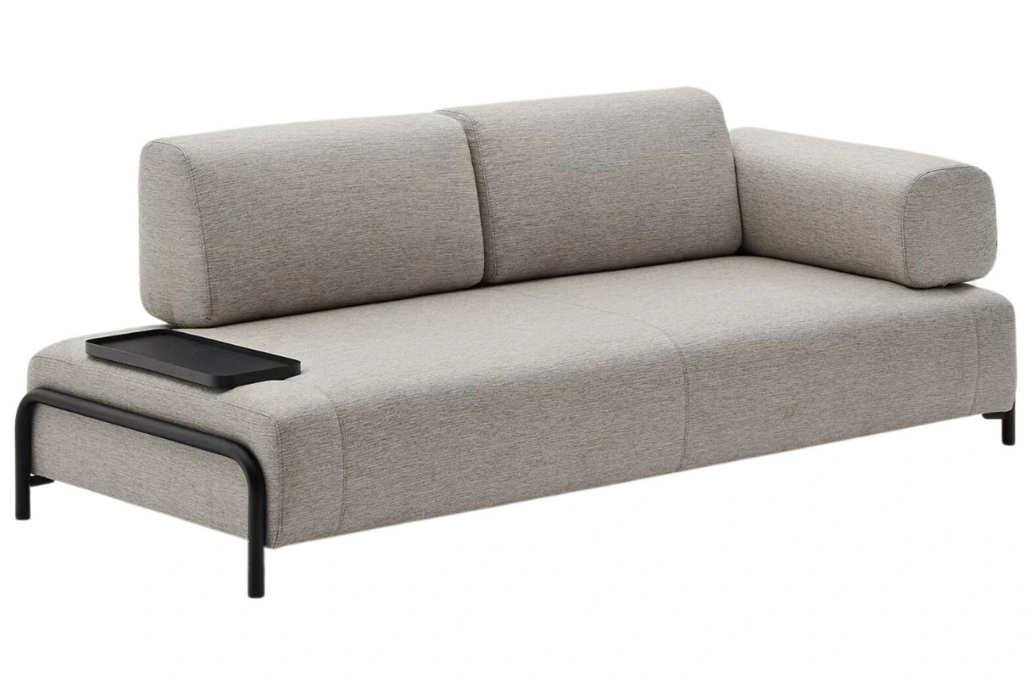 Kave Home Béžovošedá trojmístná pohovka Compo 232 cm s malým stolkem Kave Home