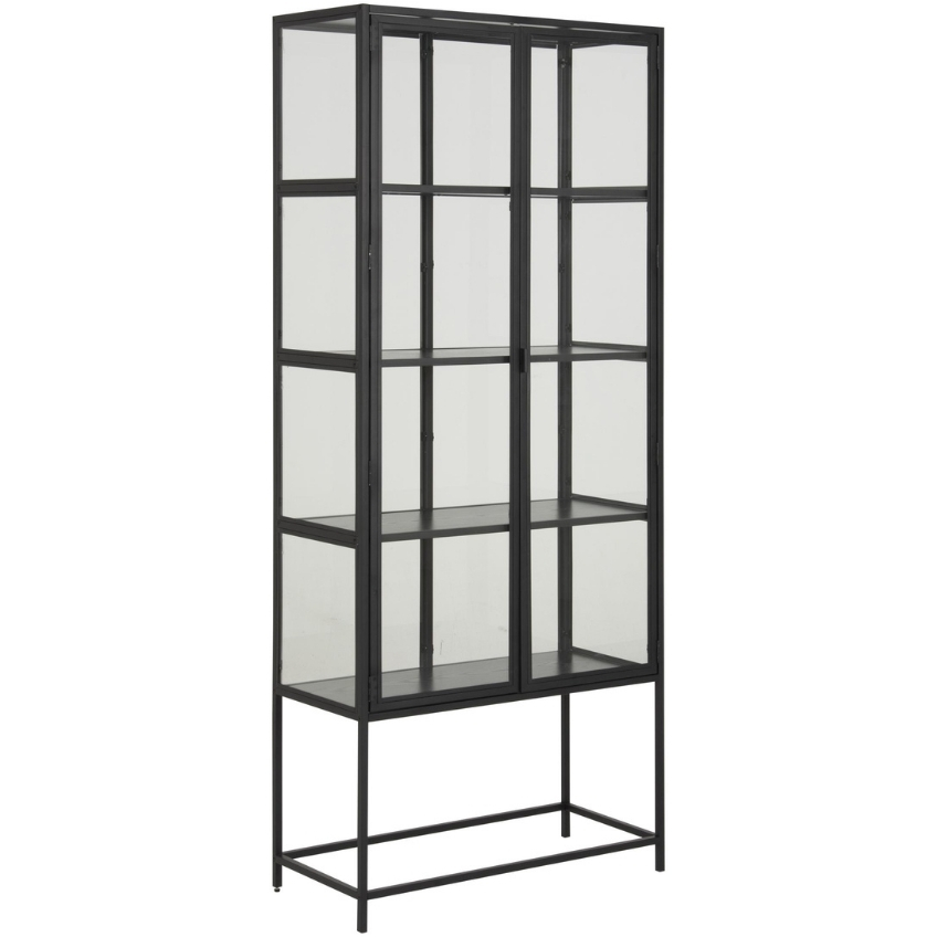 Scandi Černá kovová vitrína Darila 186 x 77 cm Scandi