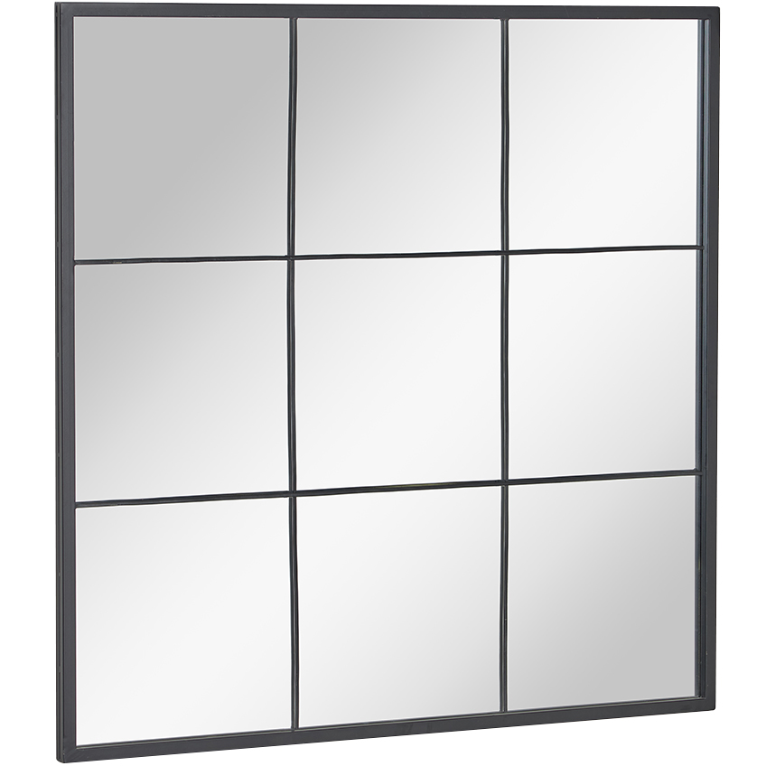 Kave Home Černé kovové závěsné zrcadlo Ulrica 81 x 80 cm Kave Home