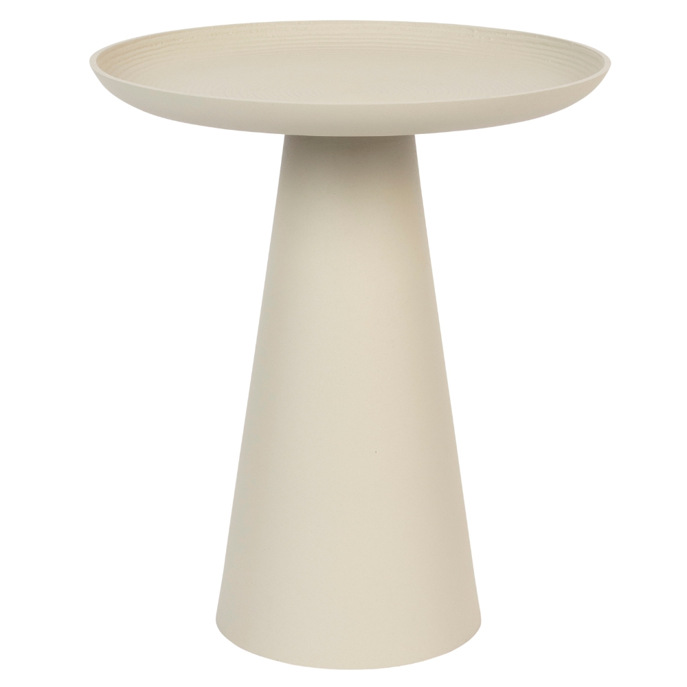 White Label Béžový kovový odkládací stolek RINGAR 40 cm White Label