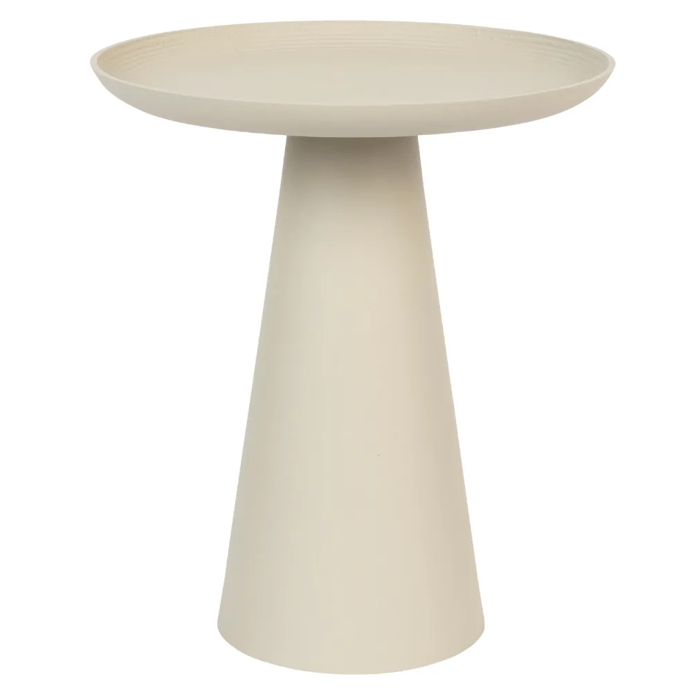 White Label Béžový kovový odkládací stolek RINGAR 40 cm