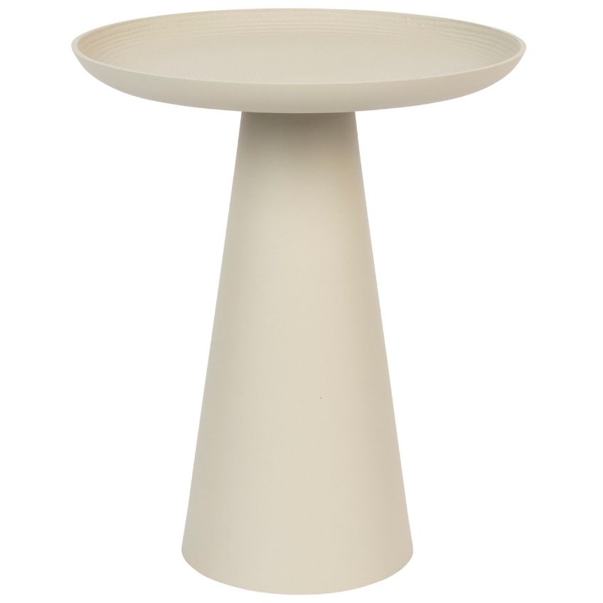 White Label Béžový kovový odkládací stolek WLL RINGAR 35 cm White Label