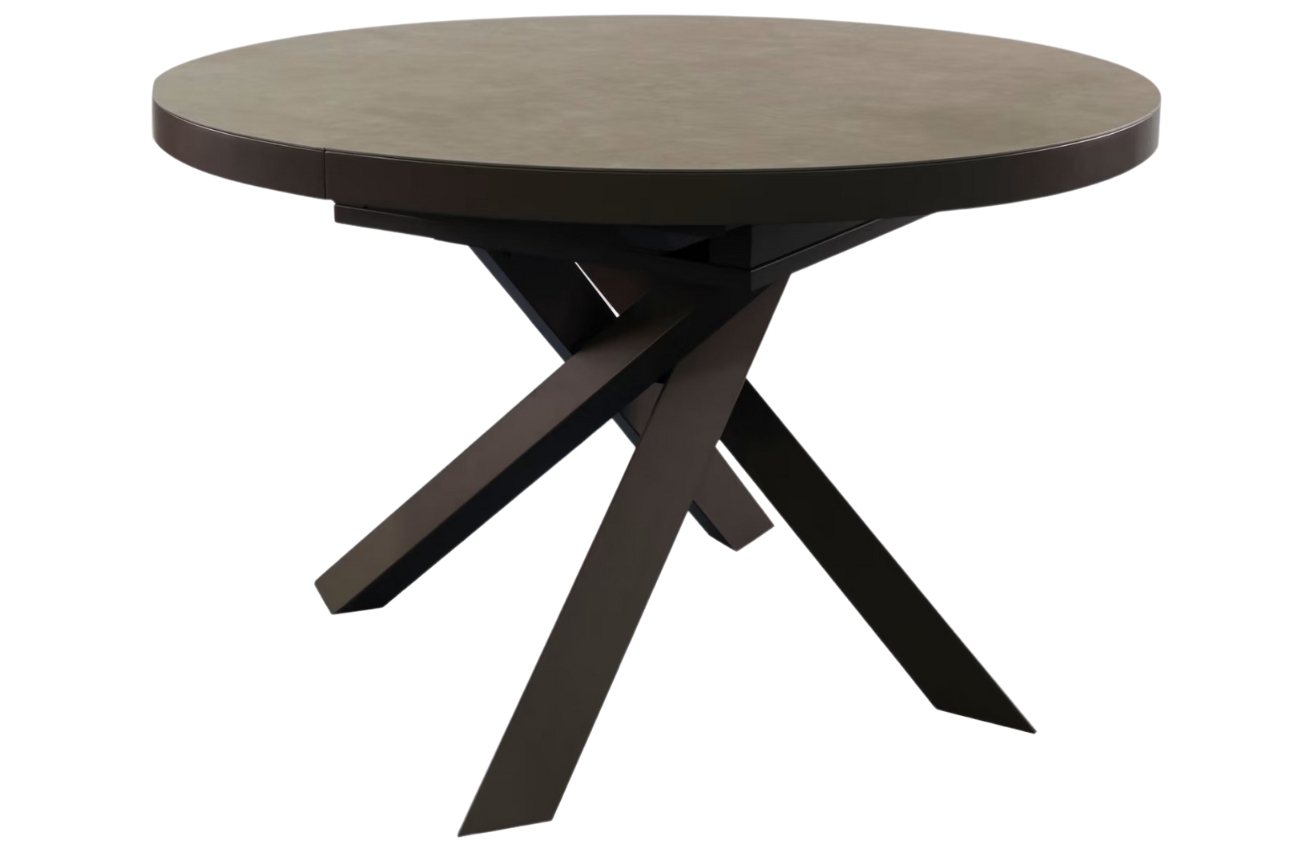 Kave Home Tmavě hnědý porcelánový rozkládací jídelní stůl Vashti 120/160 x 120 cm Kave Home