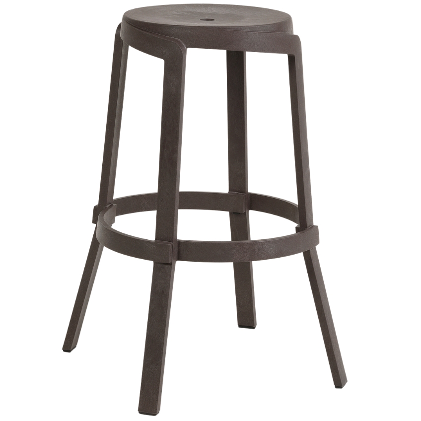 Nardi Hnědá plastová zahradní barová židle Stack Maxi 77 cm Nardi