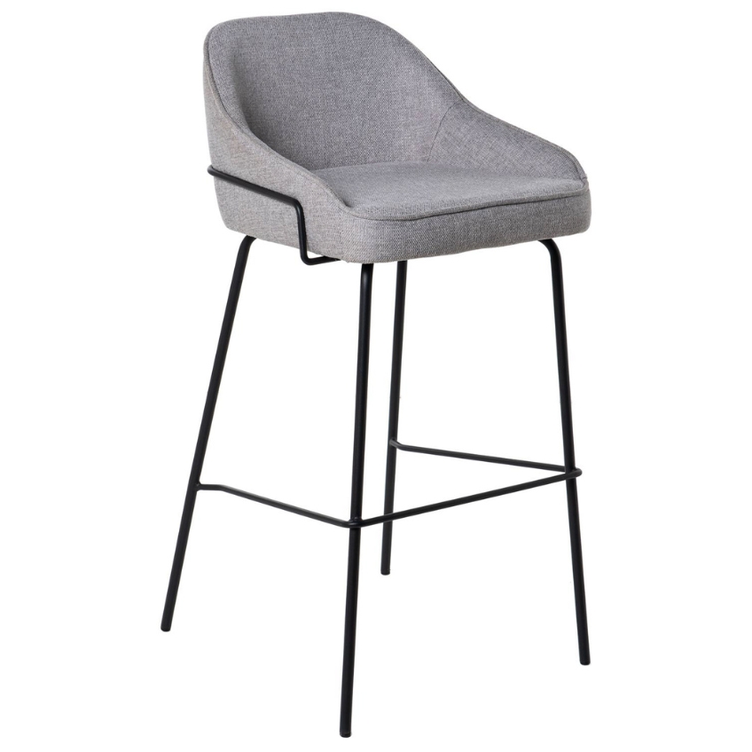 Šedá čalouněná barová židle Somcasa Louis 77 cm Somcasa
