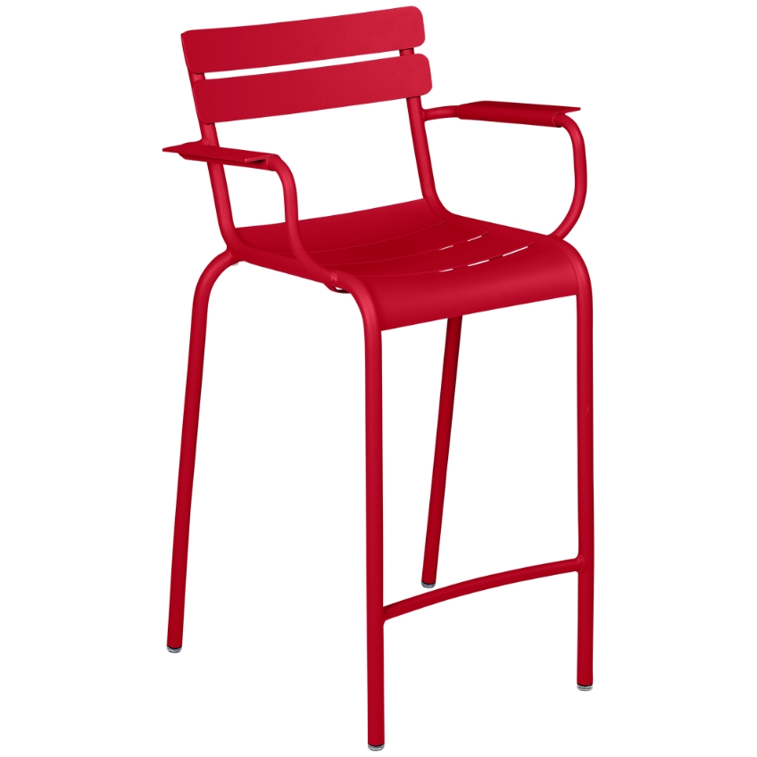 Červená kovová barová židle Fermob Luxembourg 70 cm Fermob
