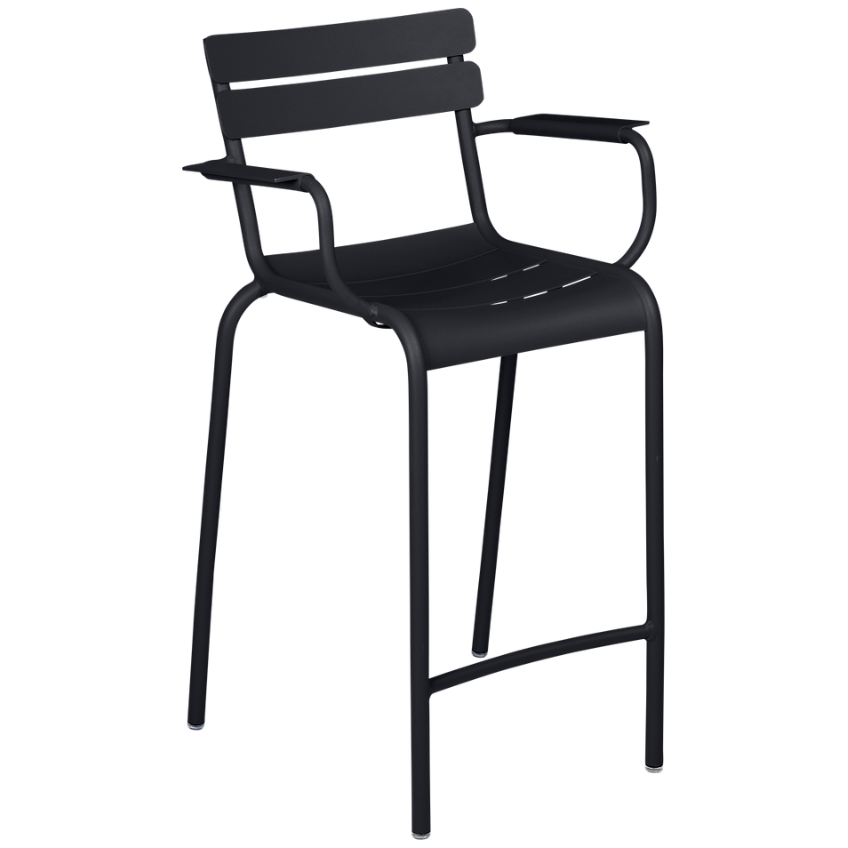 Antracitová kovová barová židle Fermob Luxembourg 70 cm Fermob