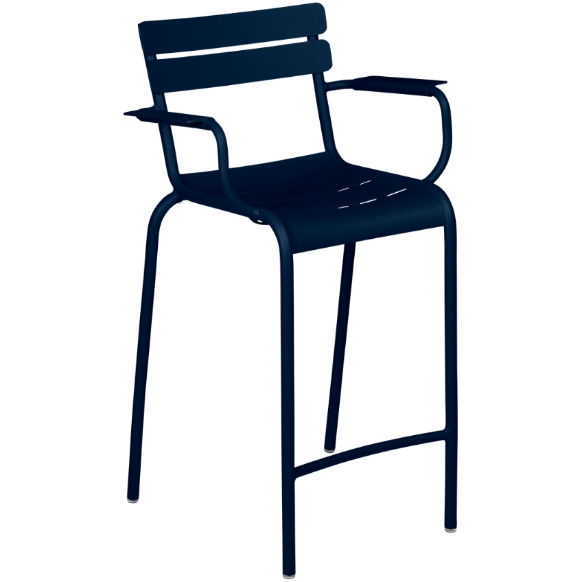 Tmavě modrá kovová barová židle Fermob Luxembourg 70 cm Fermob