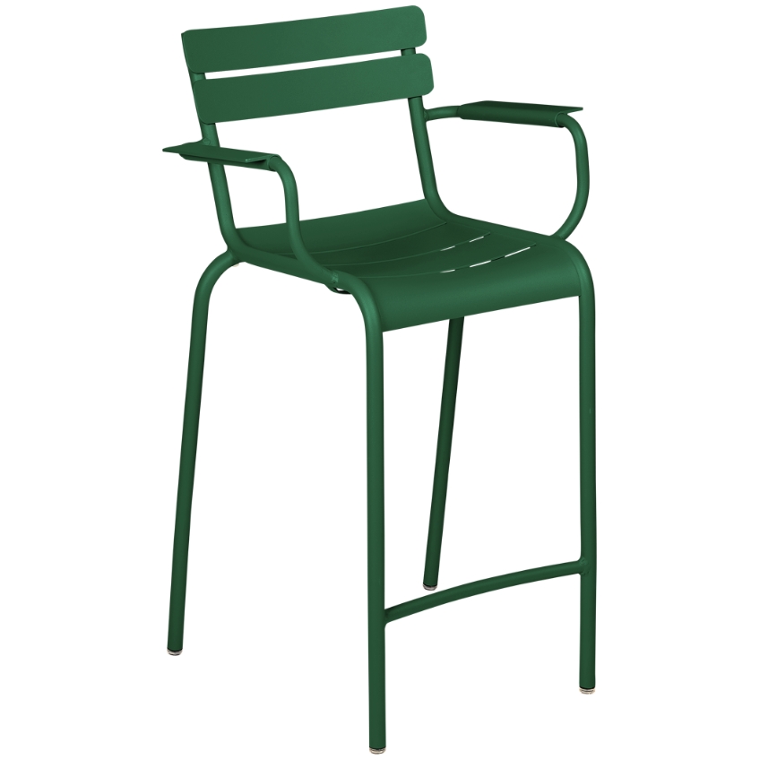 Tmavě zelená kovová barová židle Fermob Luxembourg 70 cm Fermob