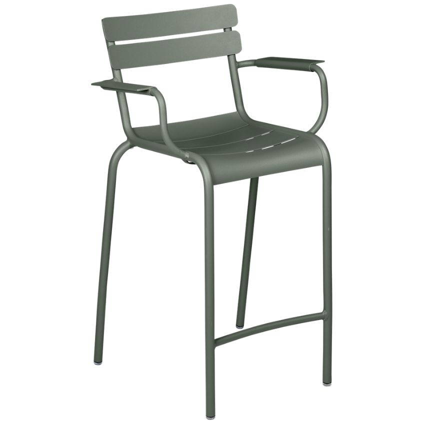 Šedozelená kovová barová židle Fermob Luxembourg 70 cm Fermob