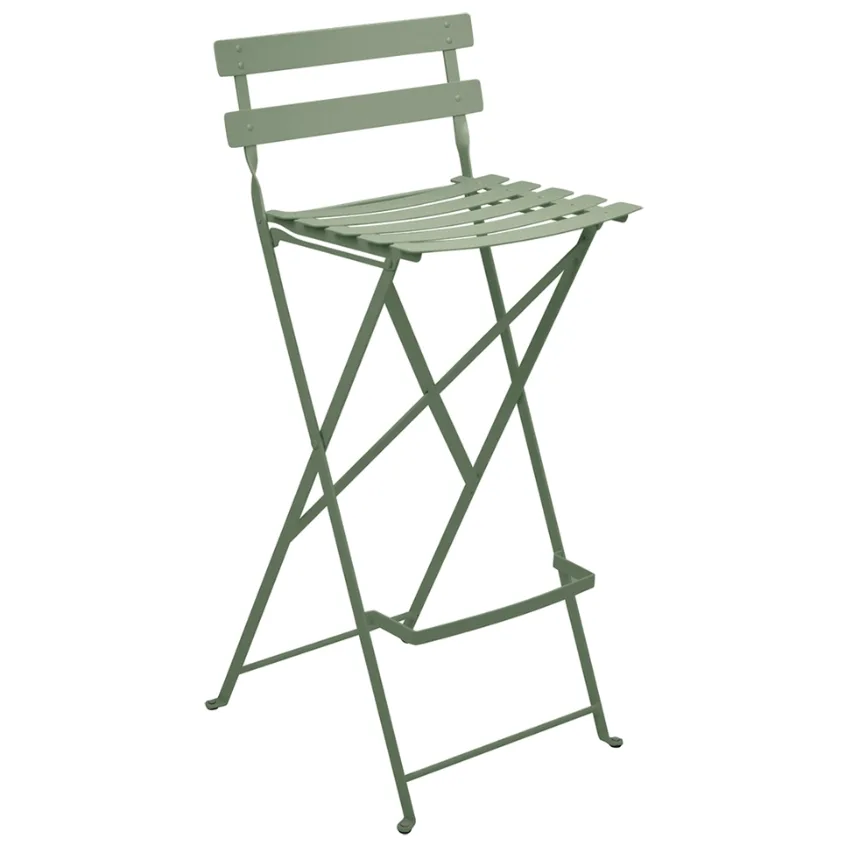 Kaktusově zelená kovová skládací barová židle Fermob Bistro 74 cm
