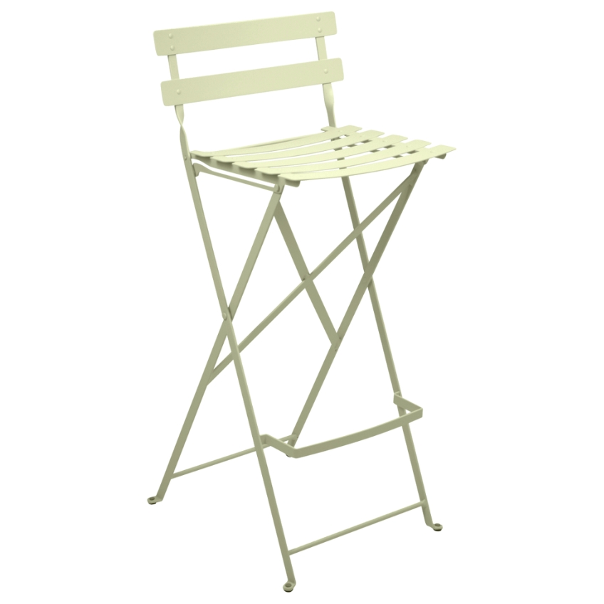 Světle zelená kovová skládací barová židle Fermob Bistro 74 cm Fermob