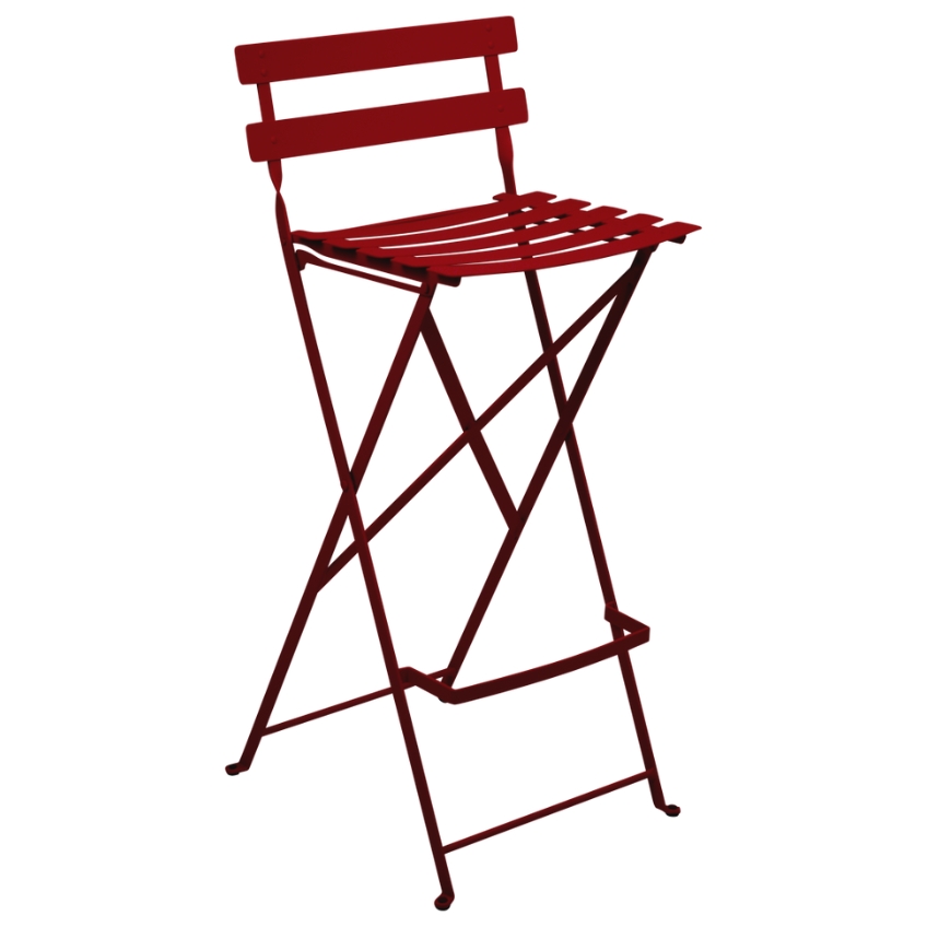 Červená kovová skládací barová židle Fermob Bistro 74 cm Fermob