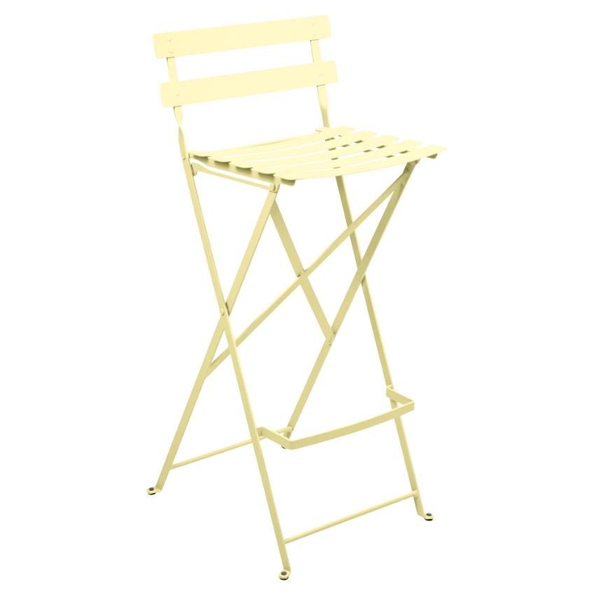Citronově žlutá kovová skládací barová židle Fermob Bistro 74 cm Fermob