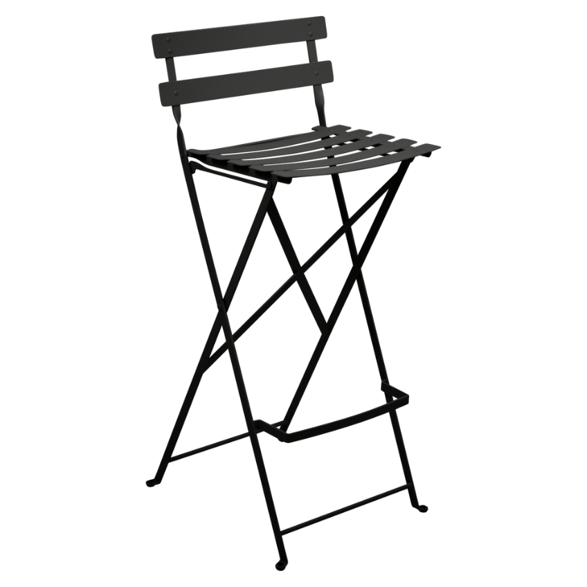 Černá kovová skládací barová židle Fermob Bistro 74 cm Fermob