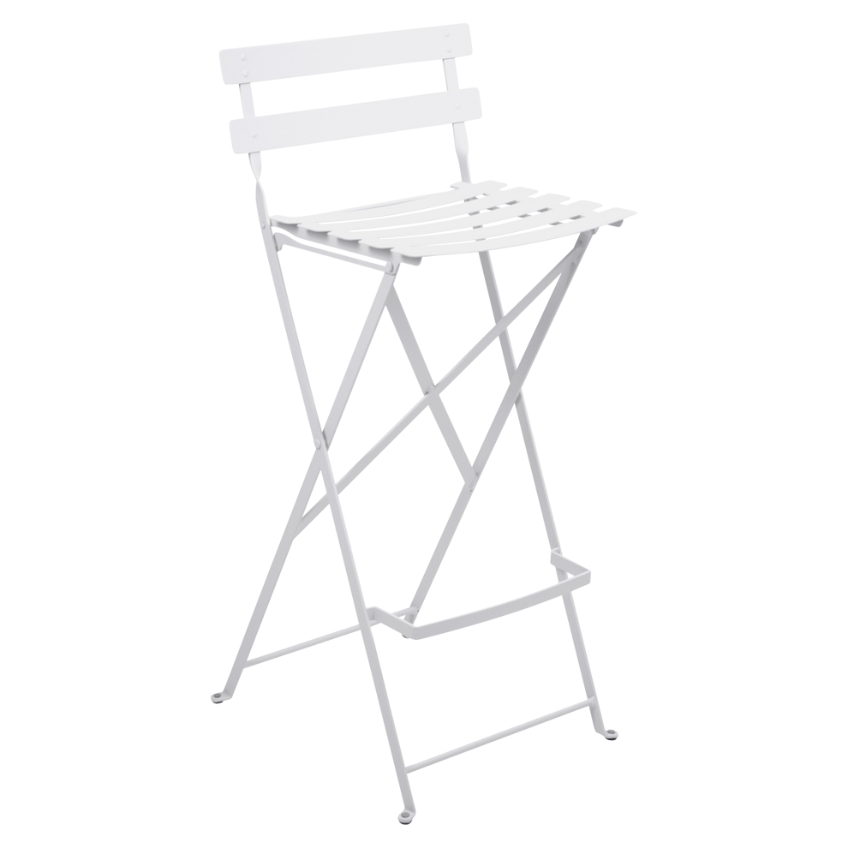 Bílá kovová skládací barová židle Fermob Bistro 74 cm Fermob
