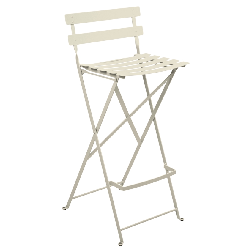 Světle šedá kovová skládací barová židle Fermob Bistro 74 cm Fermob