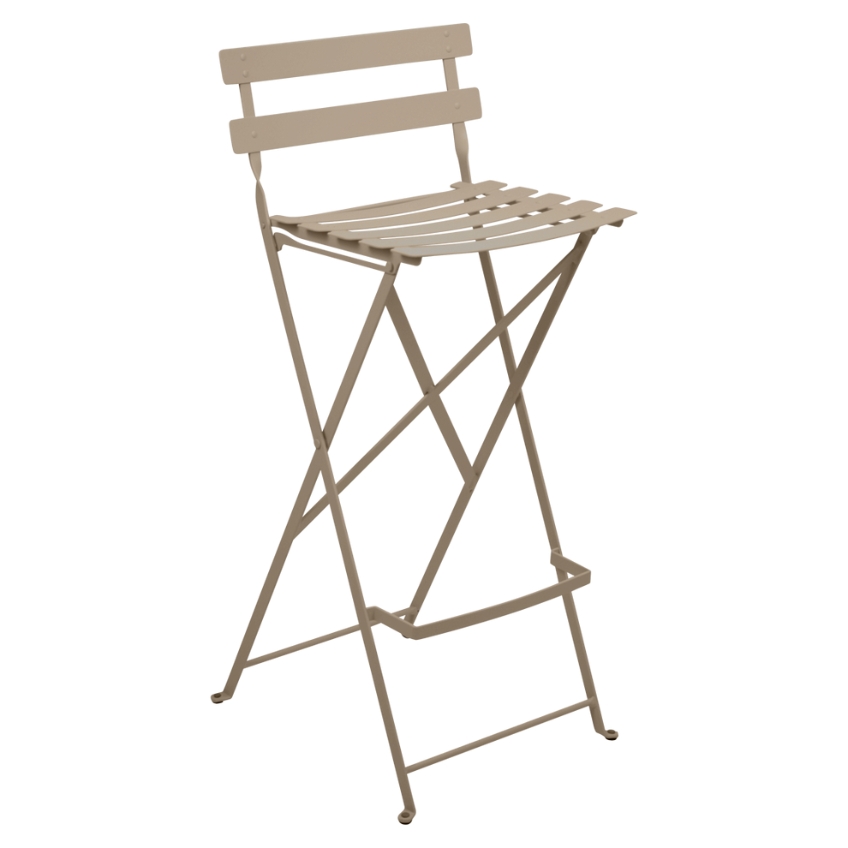 Muškátově šedá kovová skládací barová židle Fermob Bistro 74 cm Fermob