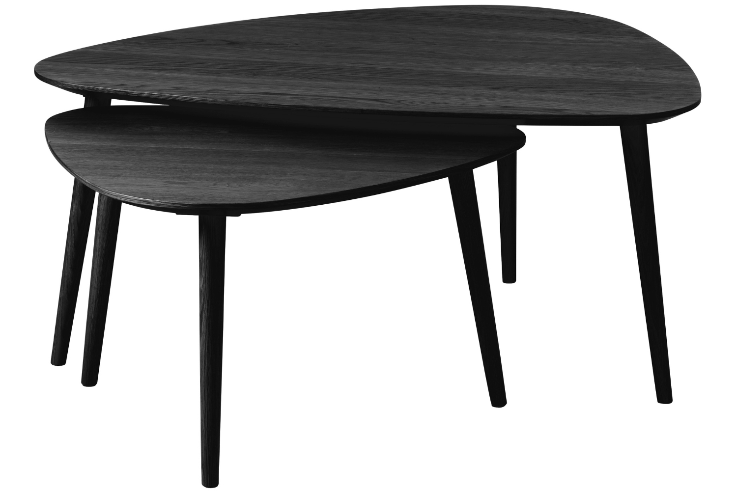 Unique Furniture Set dvou černých dubových konferenčních stolků Adda 70 x 100/53 x 70 cm Unique Furniture