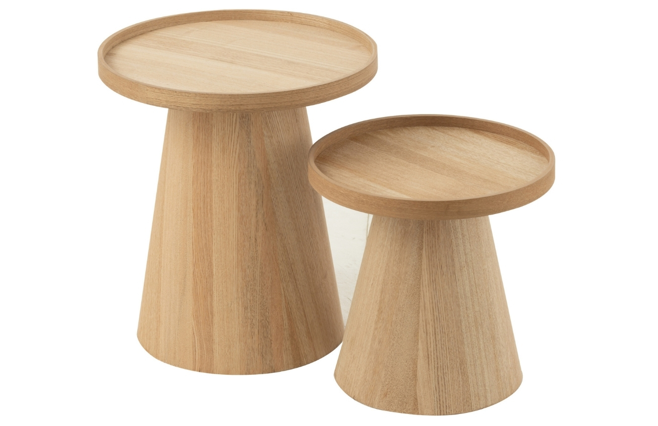Set dvou dřevěných odkládacích stolků J-line Munk 45/39 cm J-line