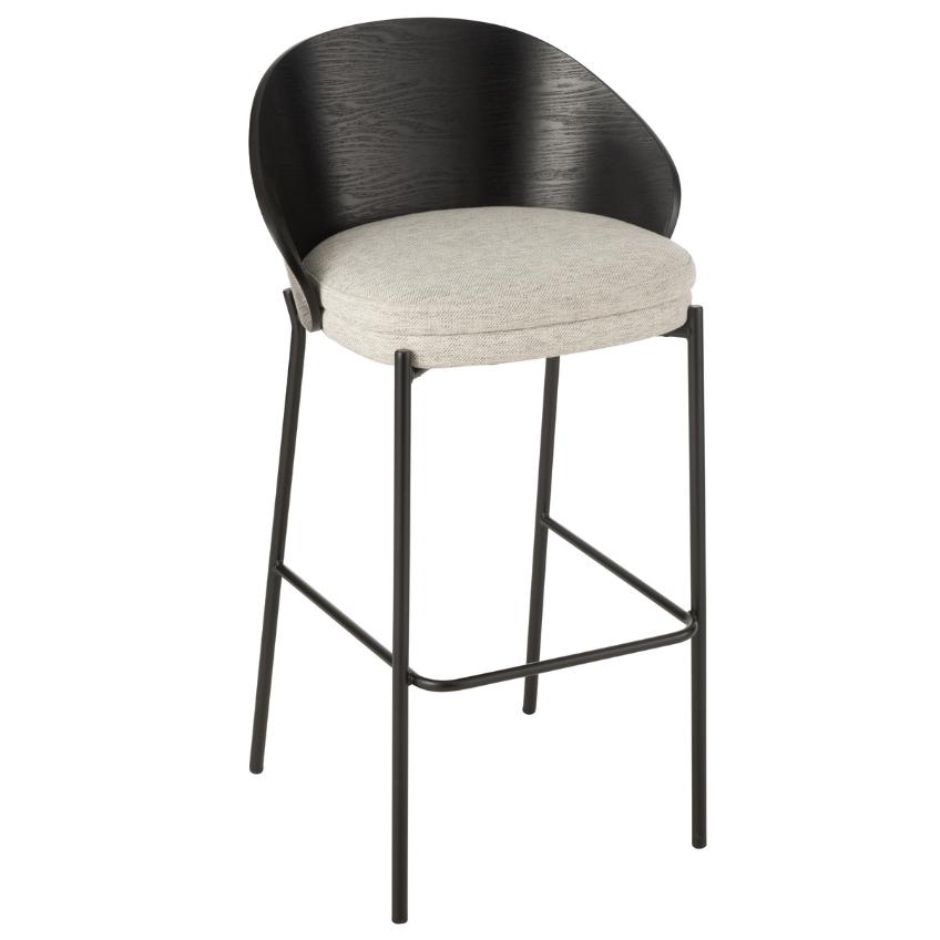 Černá dřevěná barová židle J-line Carter 77 cm J-line