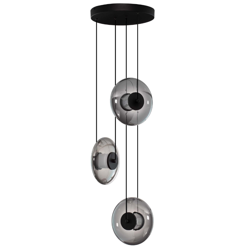 Nova Luce Kouřově šedé skleněné závěsné LED světlo Ballet 35 cm Nova Luce