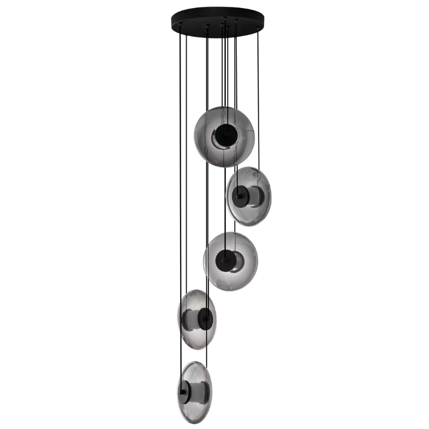 Nova Luce Kouřově šedé skleněné závěsné LED světlo Ballet 40 cm Nova Luce