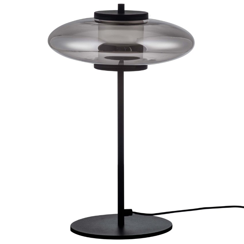 Nova Luce Kouřově šedá skleněná stolní LED lampa Ballet Nova Luce