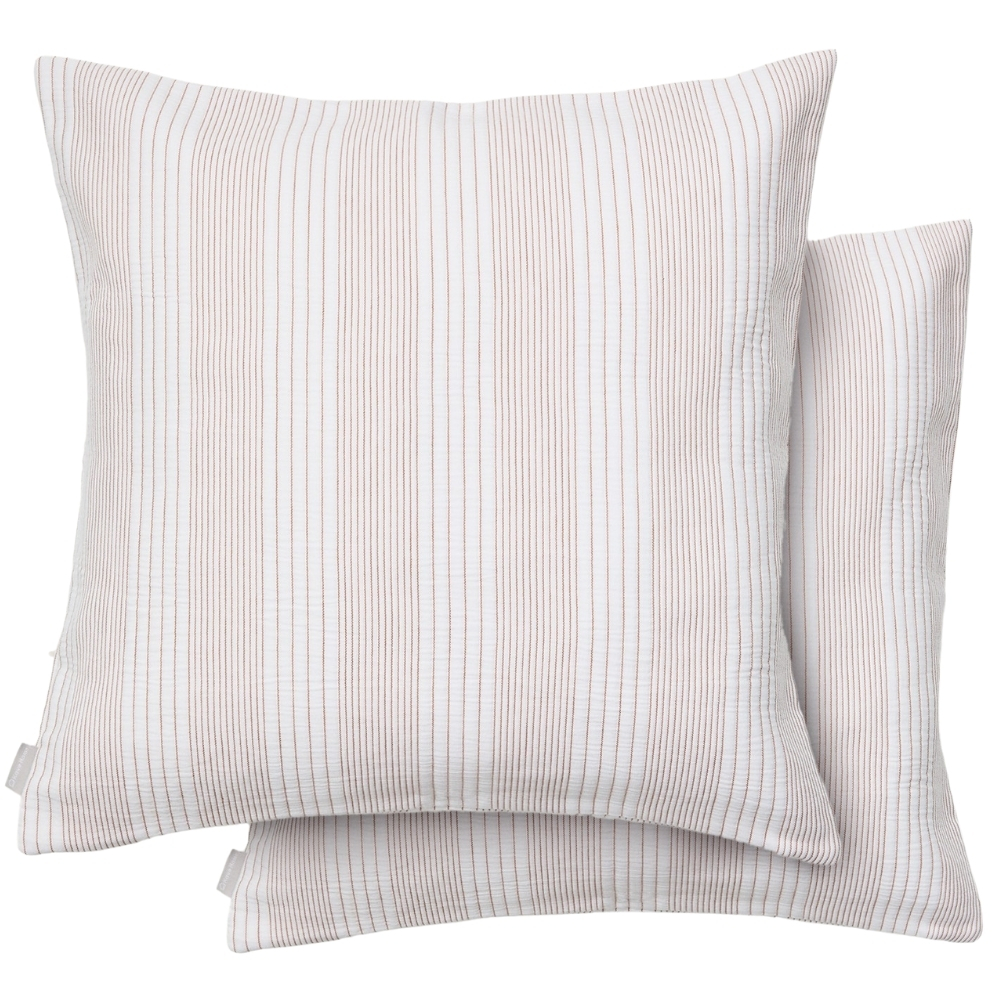 Kave Home Set dvou béžovobílých bavlněných povlaků na polštář Macie 50 x 50 cm Kave Home