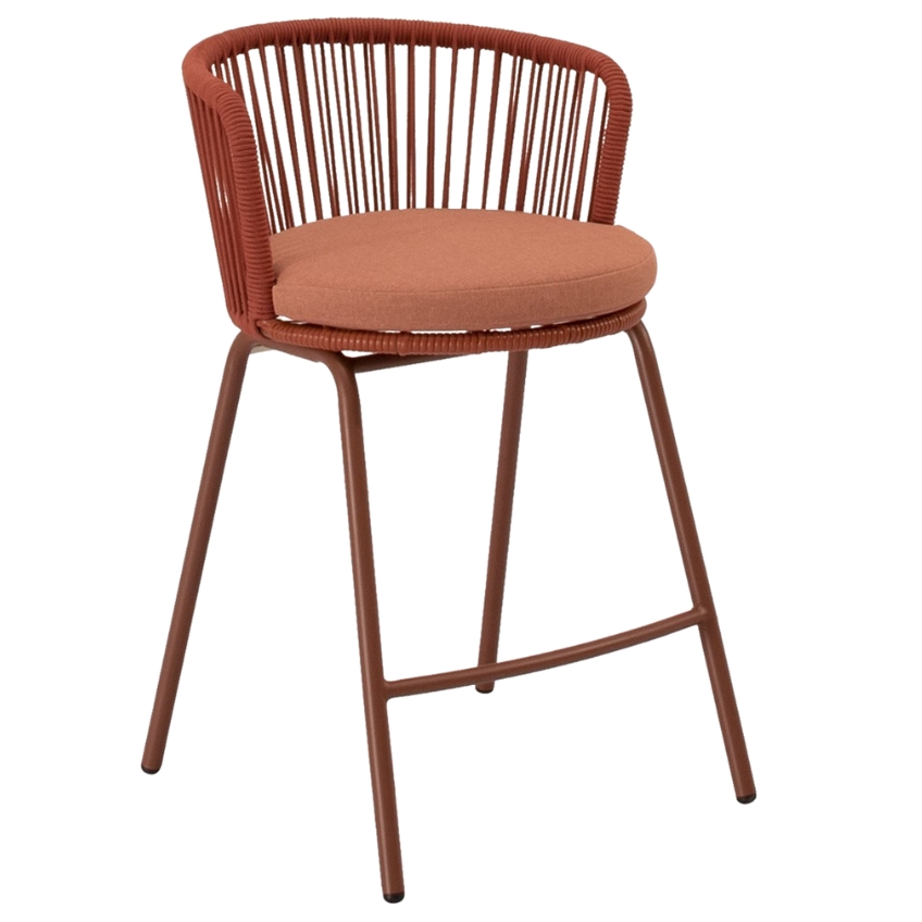 Somcasa Terakotově červená kovová barová židle Pierre 65 cm Somcasa