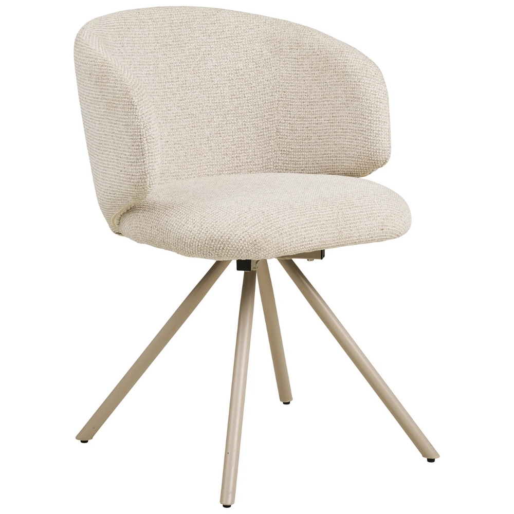 Nordic Living Béžová otočná jídelní židle Sulham Nordic Living
