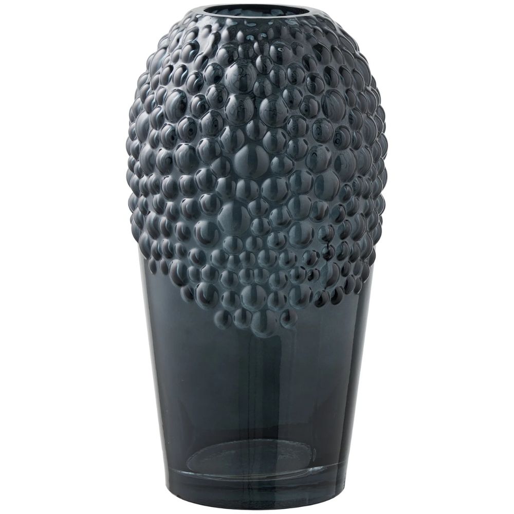 Nordic Living Tmavě šedá skleněná váza Arys 25 cm Nordic Living