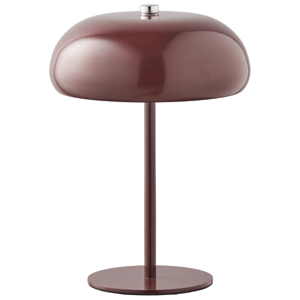 Nordic Living Tmavě červená kovová nabíjecí stolní LED lampa Margon Nordic Living