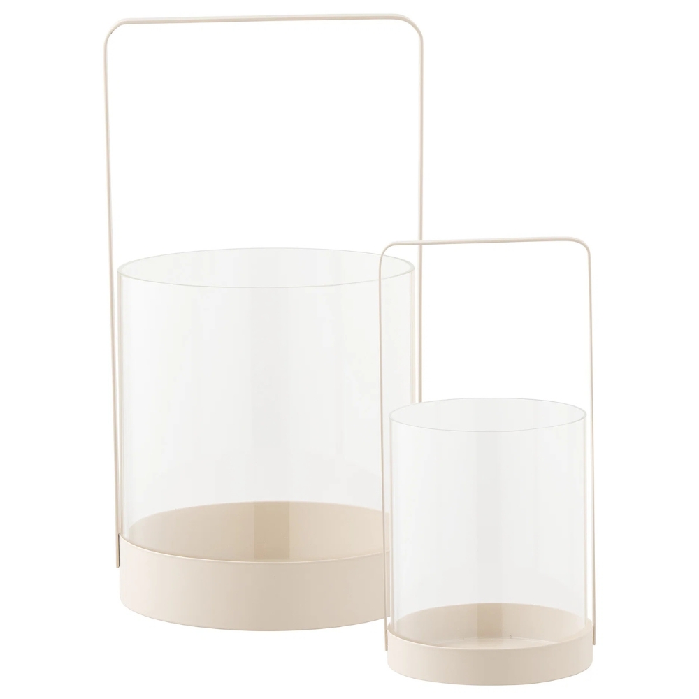 Nordic Living Set dvou béžových skleněných svícnů Ricane Nordic Living