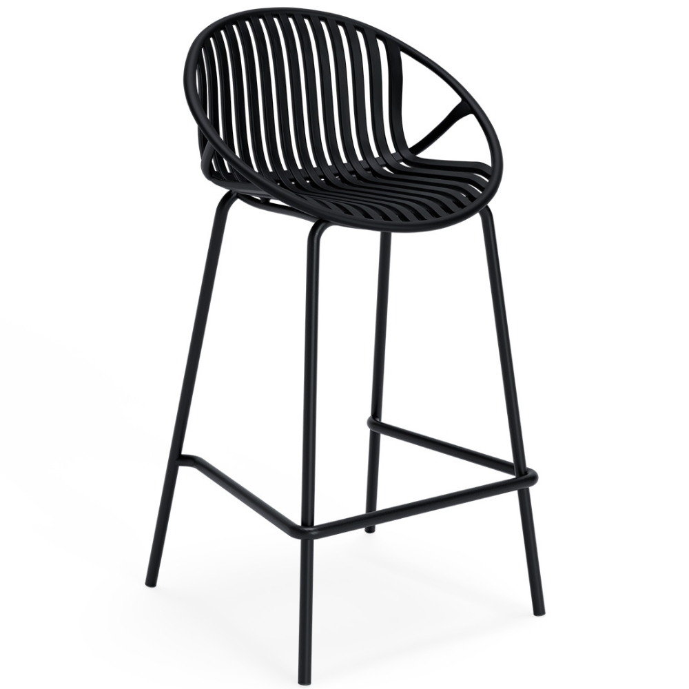 Somcasa Černá plastová barová židle Tristan 64 cm Somcasa