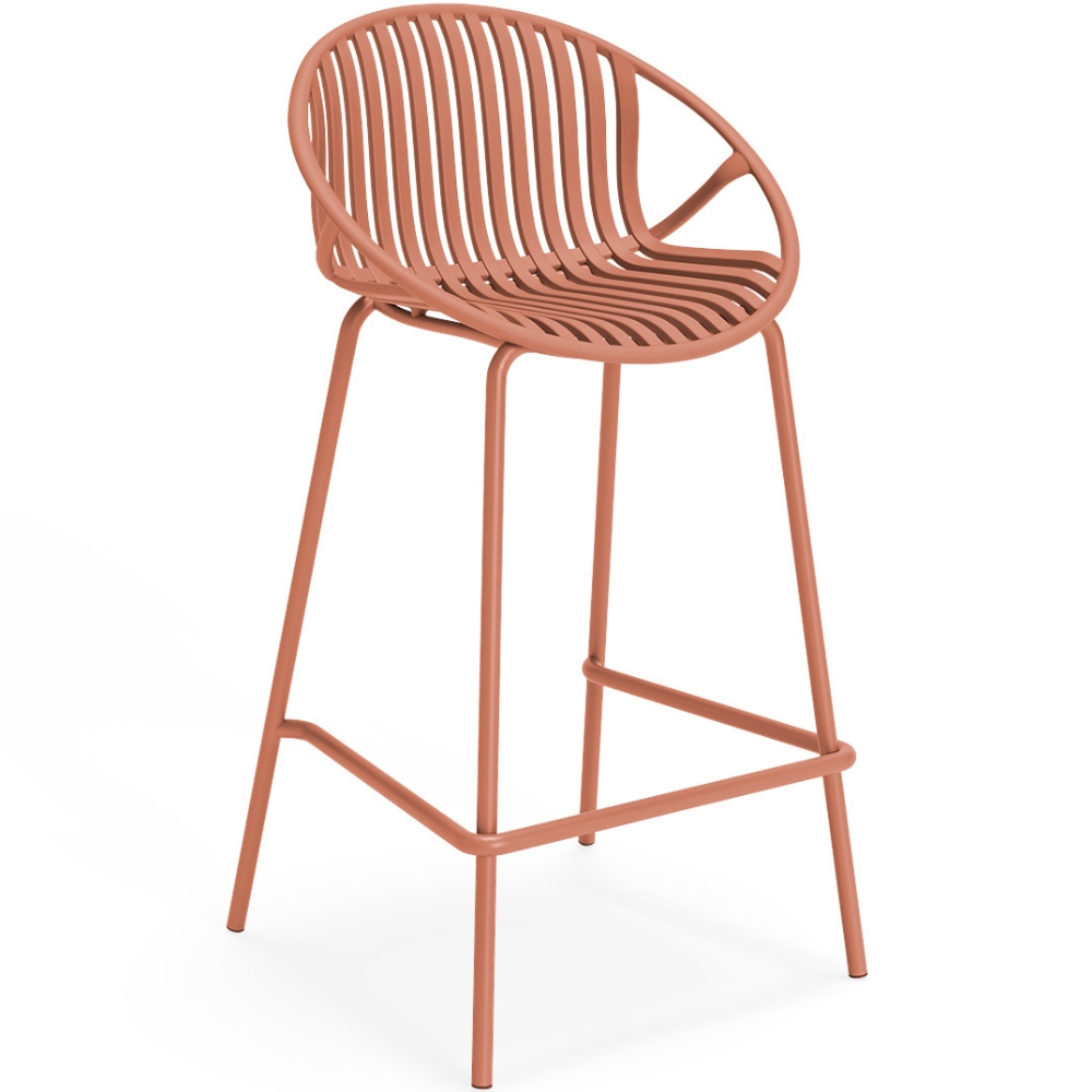 Somcasa Terakotová plastová barová židle Tristan 64 cm Somcasa