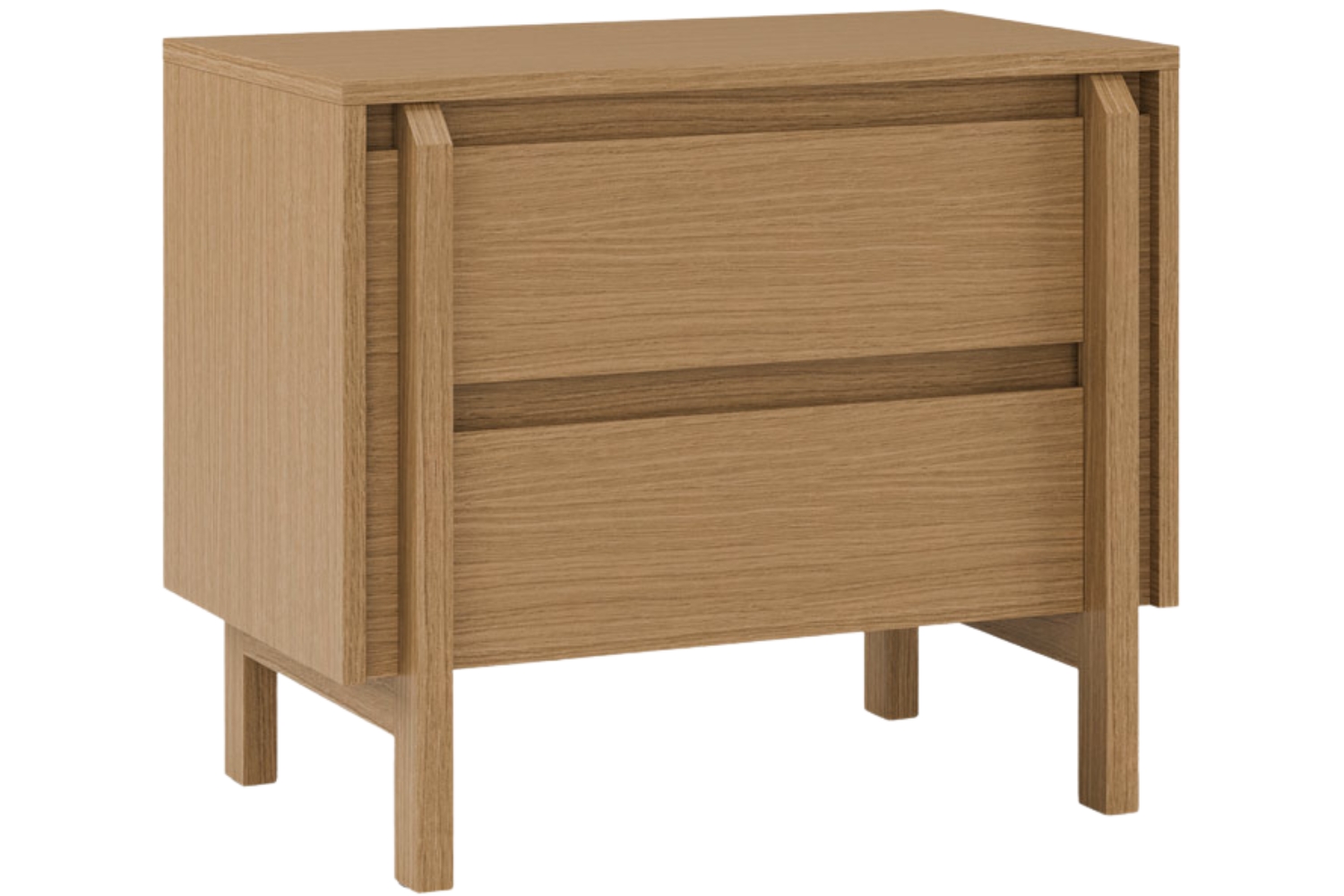 Somcasa Dubový noční stolek Pacific 48 x 60 cm se dvěmi zásuvkami Somcasa